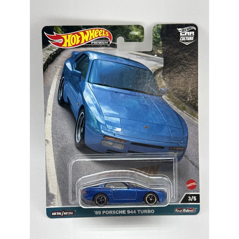 Hot '89 Porsche Wheels 944 Turbo Premium Diecast Car 1:64 Blue Metal
